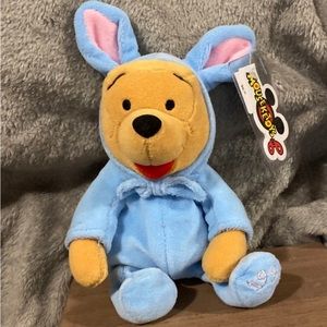 Disney Winnie The Pooh Mini Bean Bag 1999 Easter Bunny Blue 8” Mouseketoys NWT